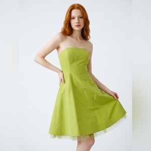 J. Crew Strapless Lime Green Dress